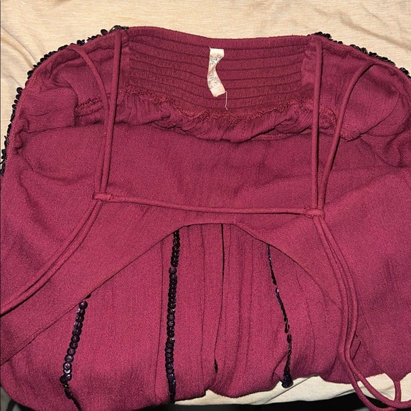 Free People Rich Burgundy Textured Dress - Picture 6 of 6